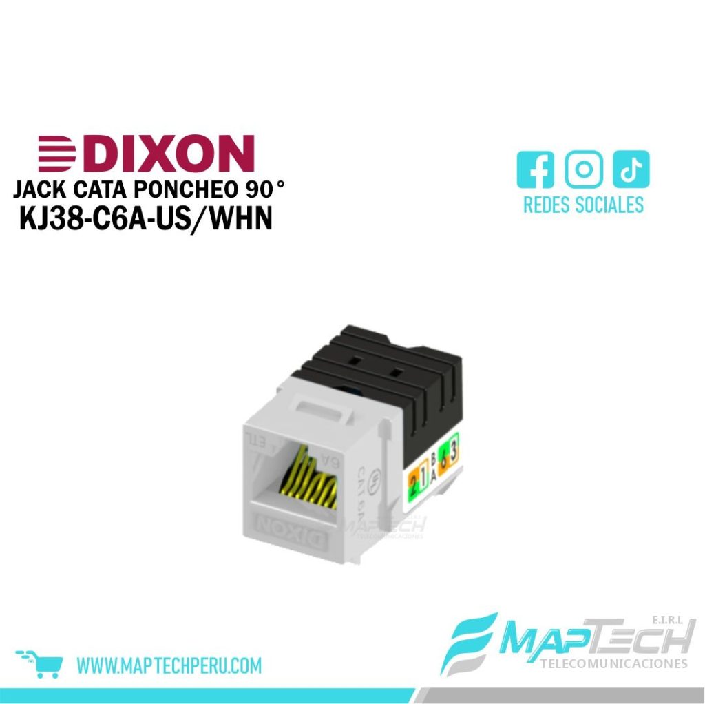 JACK DIXON RJ45 CAT6A PONCHEO BLANCO 90°