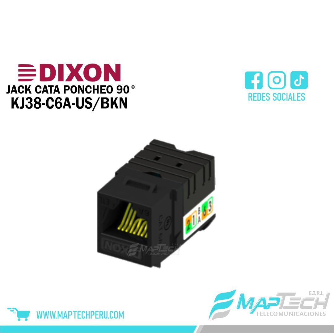 JACK DIXON RJ45 CAT6A PONCHEO NEGRO 90°