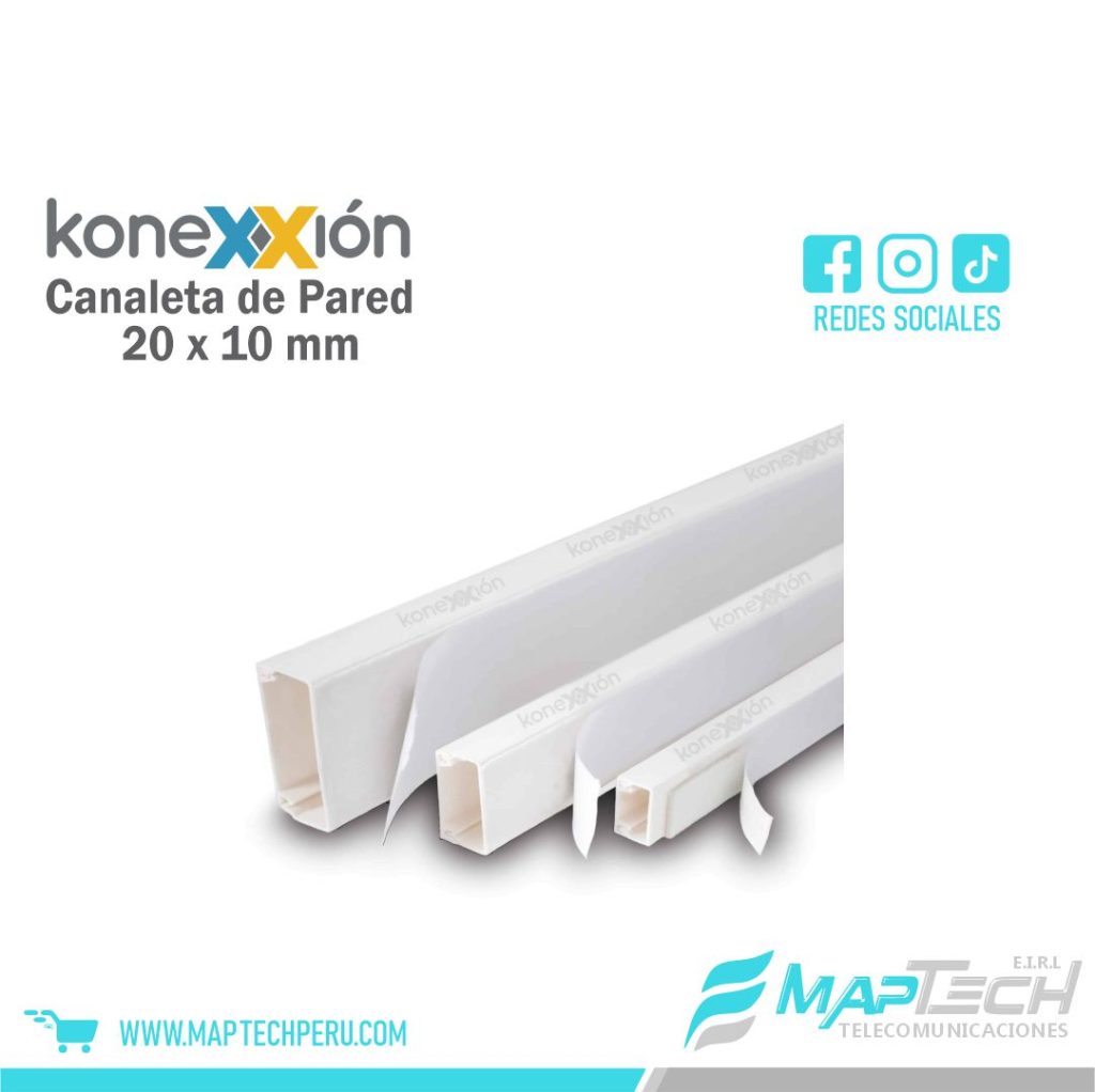 Canaleta de pared Adhesiva 20x10 Konexxion