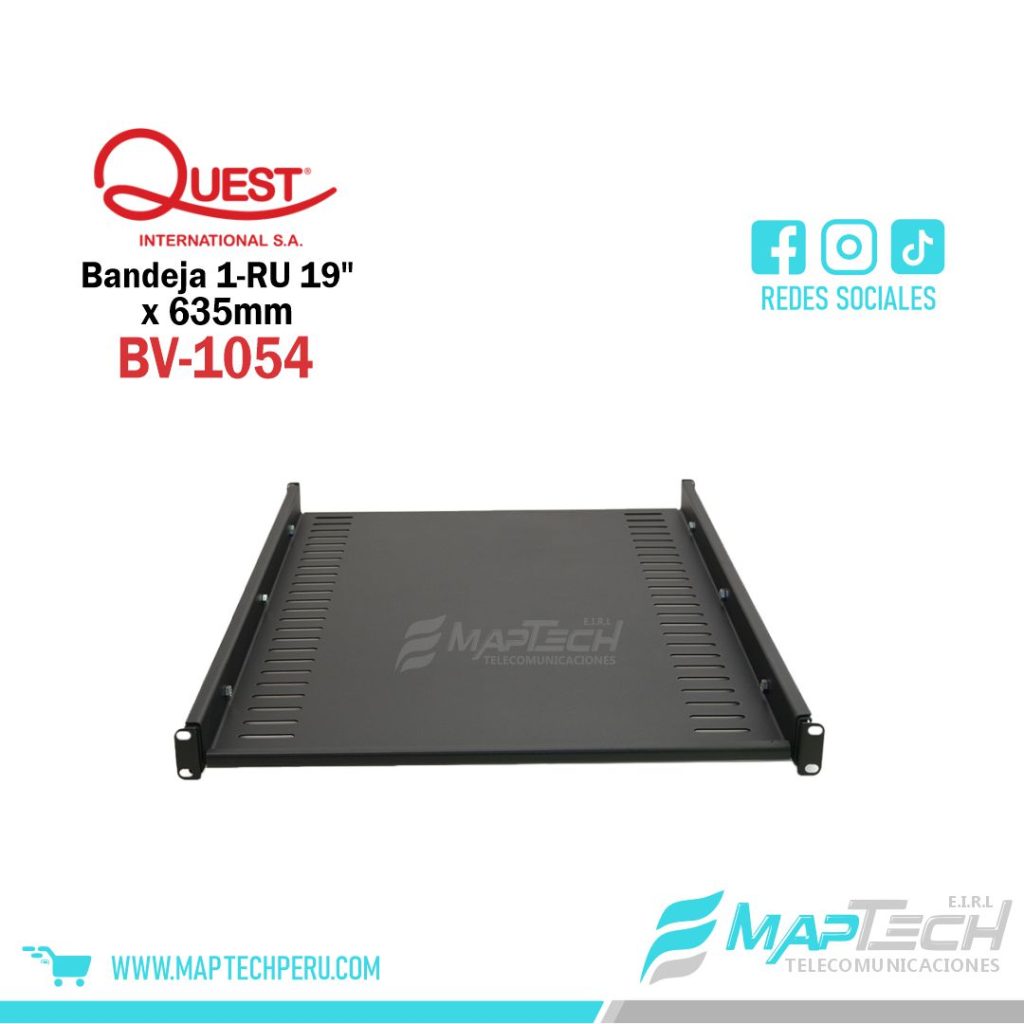 Bandeja 1-RU 19"x 635mm Brazo telescópico QUEST
