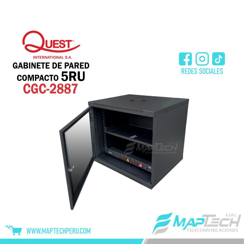 Gabinete de Pared Compacto 5RU 510 x 450mm QUEST