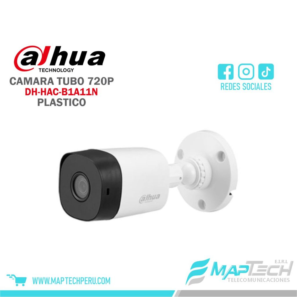 CAMARA TUBO 720P - 1MP, CARCASA DE PLASTICO IP67, DISTANCIA 20MTS DAHUA
