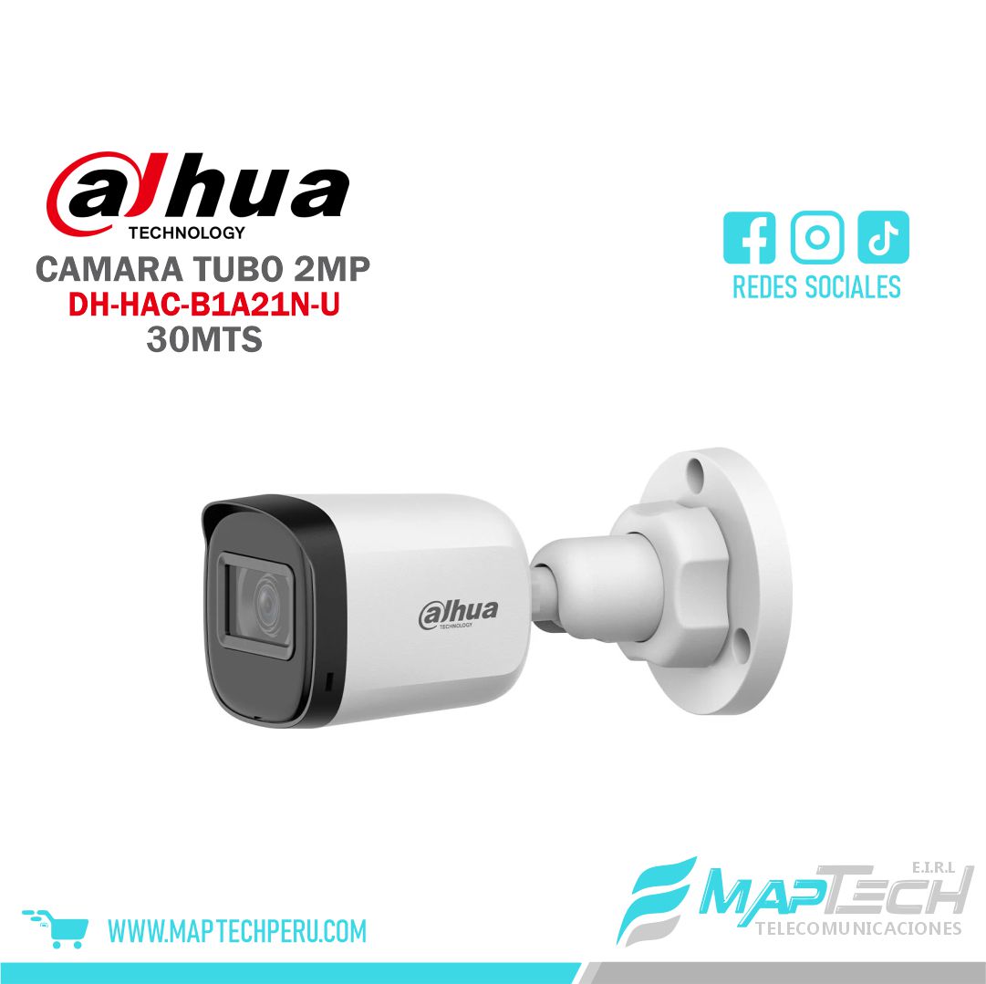 CAMARA TUBO ANALOGA, DISTANCIA 20 MTS, PROTECCION IP67 DAHUA