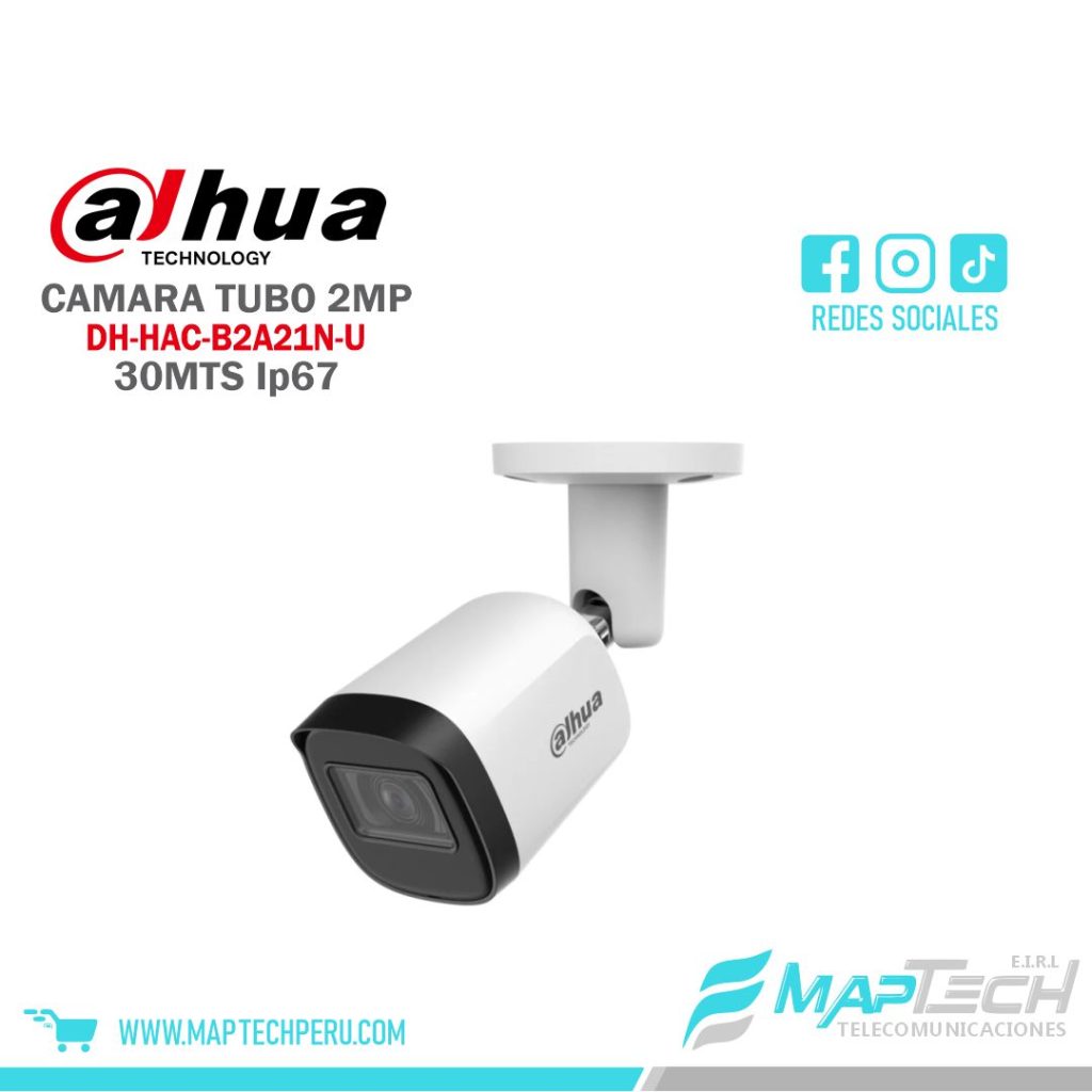 CAMARA TUBO 2MP SMART, DISTANCIA 30MTS, PROTECCCION IP67 DAHUA