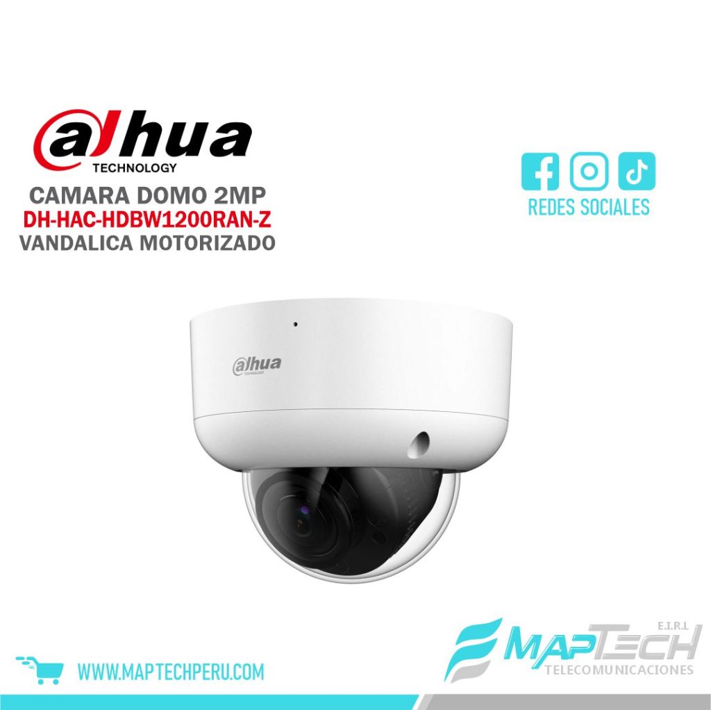 CAMARA ANALOGA DOMO VANDALICA 2MP, LENTE VARIFOCAL MOTORIZADO, DISTANCIA 60 MTS, PROTECCION IP67 DAHUA