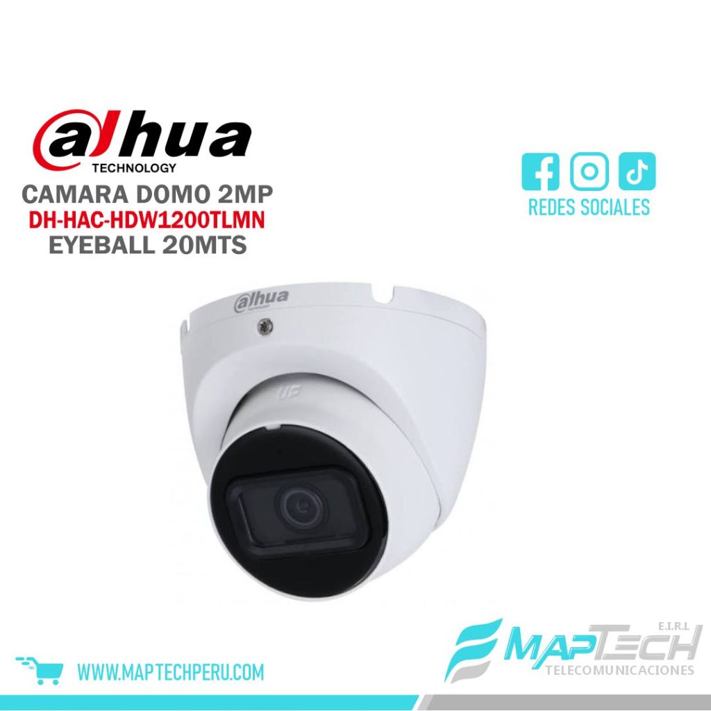 CAMARA ANALOGA DOMO EYEBALL 2MP, DISTANCIA 20 MTS, PROTECCION IP67 DAHUA