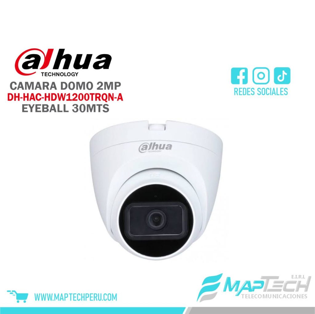 CAMARA ANALOGA DOMO EYEBALL 2MP, MICROFONO INCORPORADO, DISTANCIA 30 MTS PARA INTERIORES DAHUA