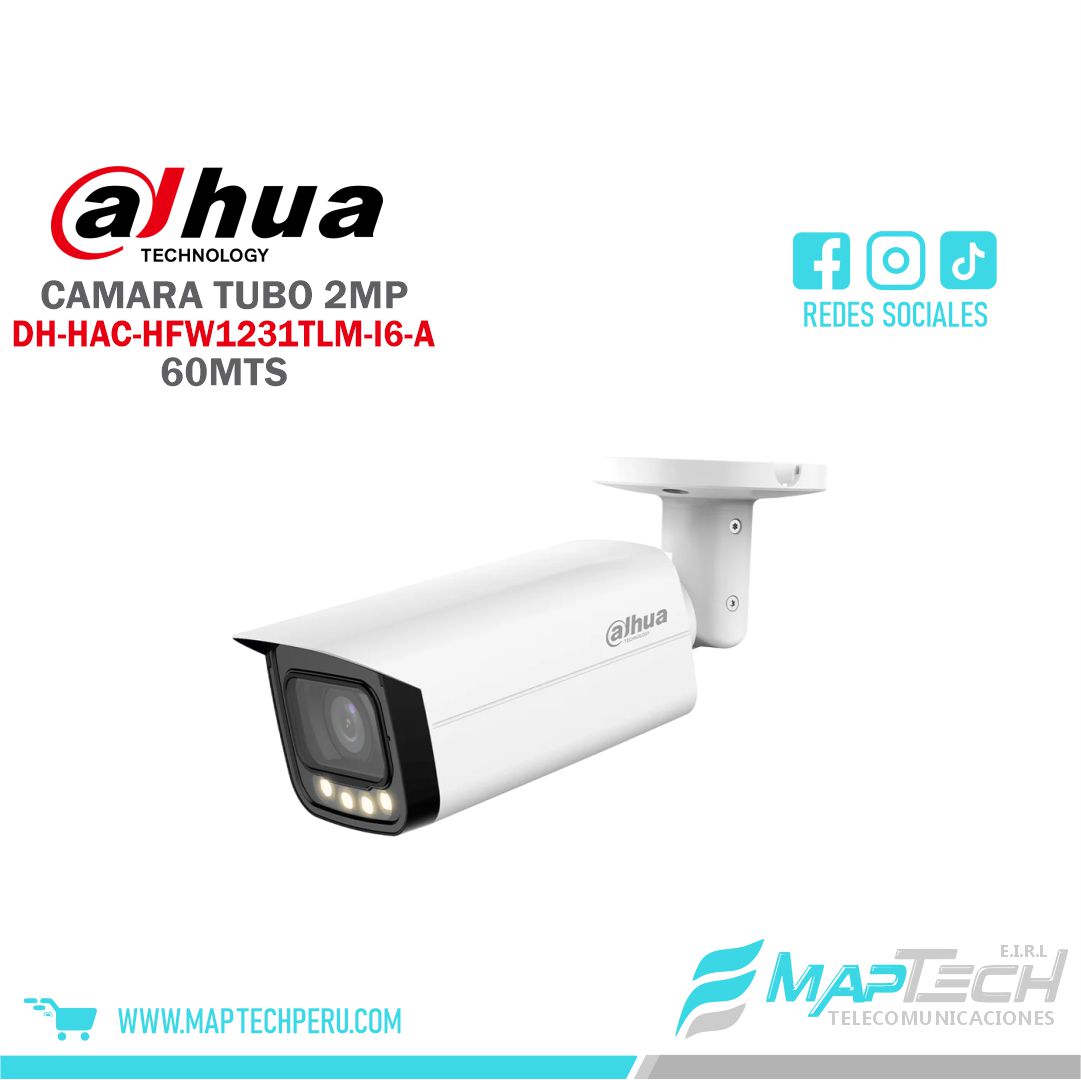 CAMARA TUBO 2MP AUDIO 60MTS IP67 DAHUA
