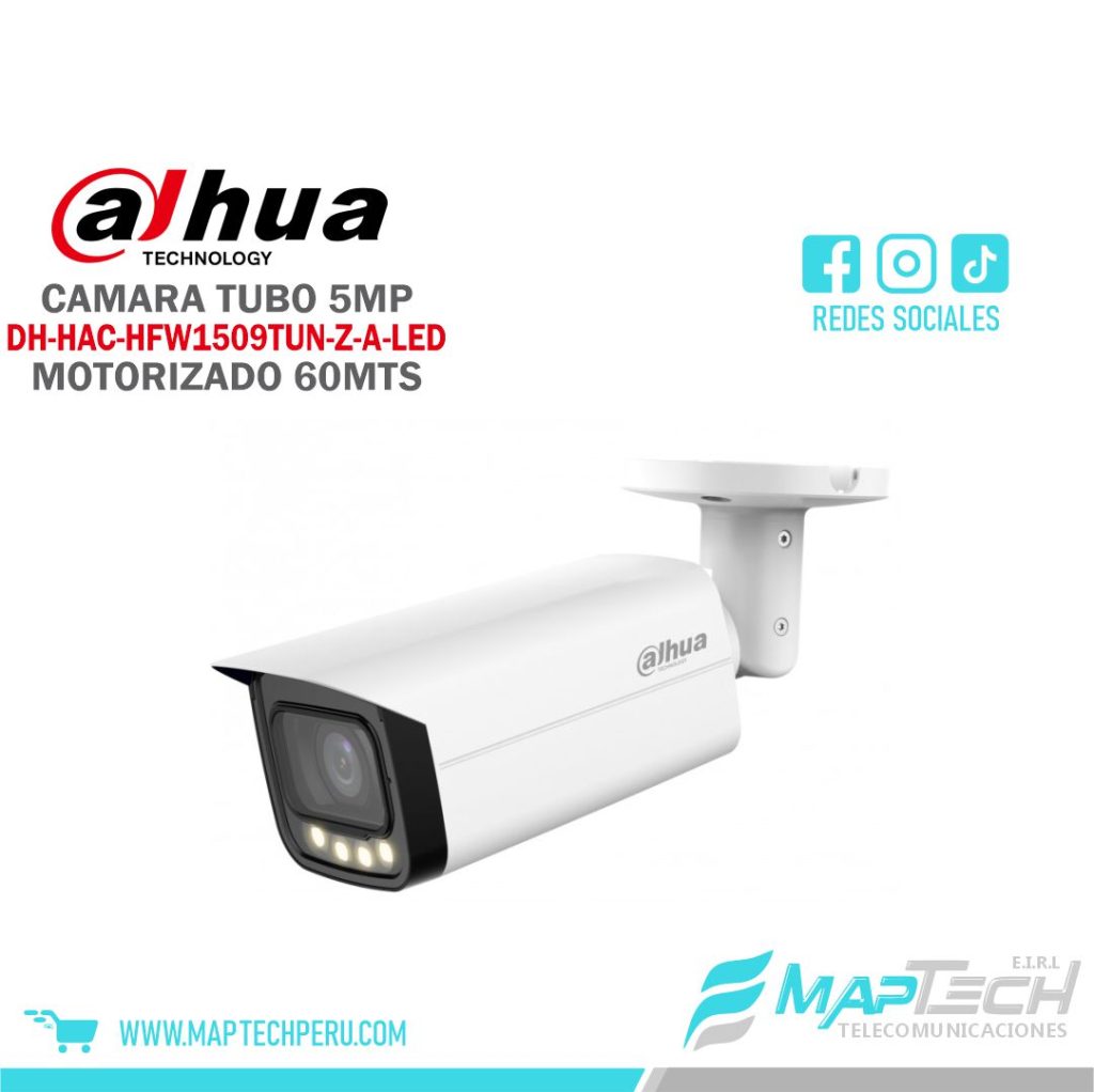 CAMARA TUBO 5MP, LENTE MOTORIZADO, AUDIO DISTANCIA 60 MTS, PROTECCION IP67 DAHUA