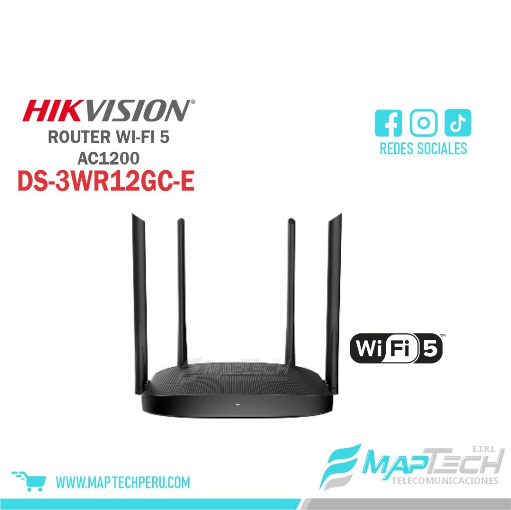 Router WiFi5 AC1200 Doble Banda DS-3WR12GC Gigabit HIKVISION