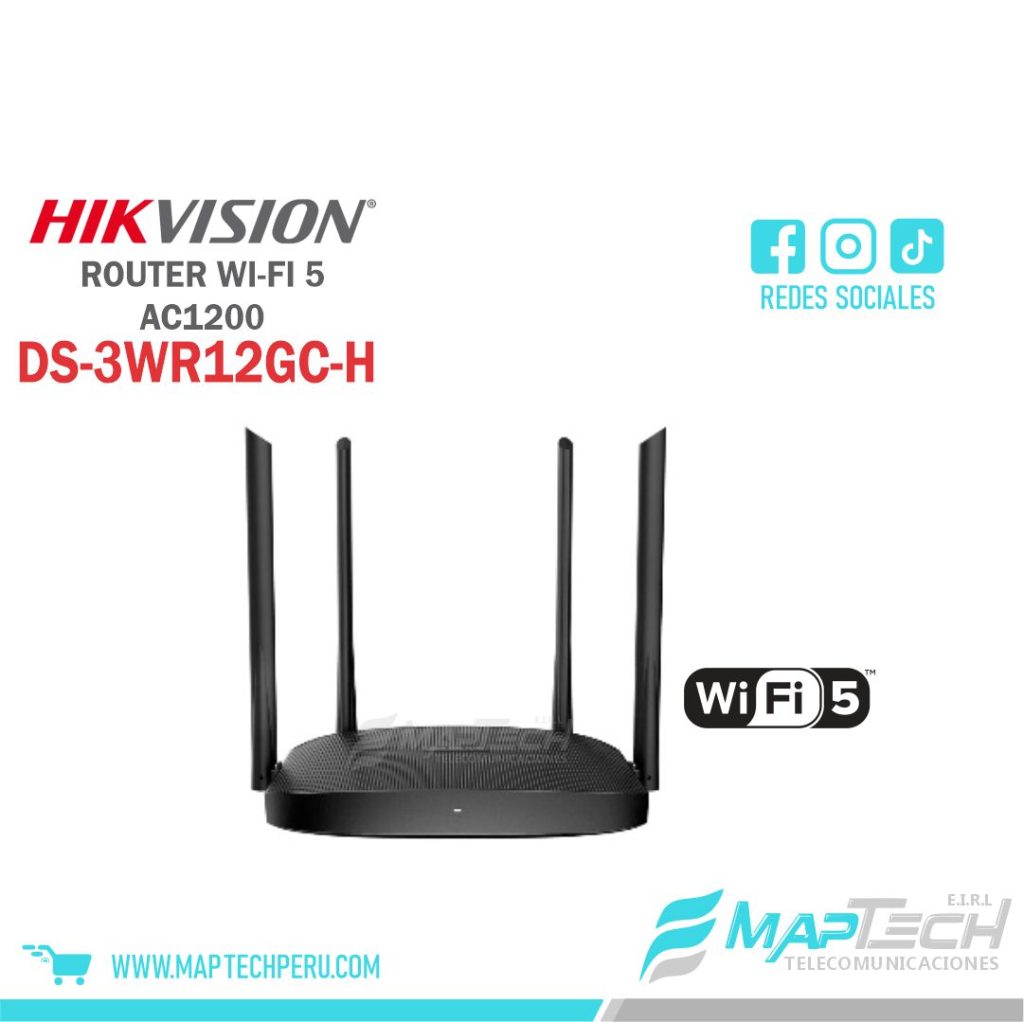 Router WiFi5 AC1200 Doble Banda DS-3WR12GC-H Gigabit HIKVISION