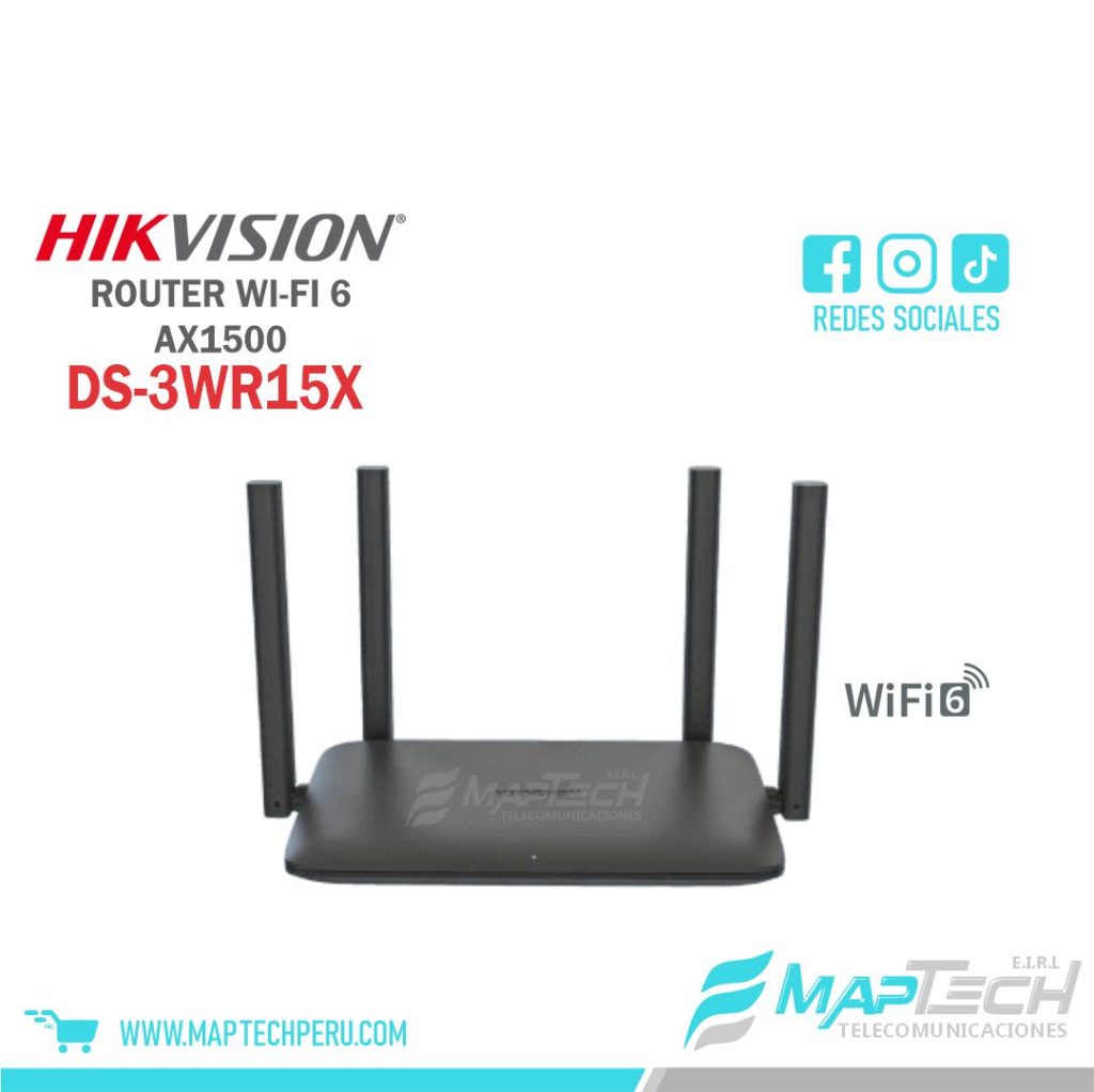 Router WiFi6 AX1500 Doble Banda Gigabit  DS-3WR15X HIKVISION