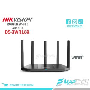 Router WiFi6 AX1800 Doble Banda Gigabit DS-3WR18X HIKVISION