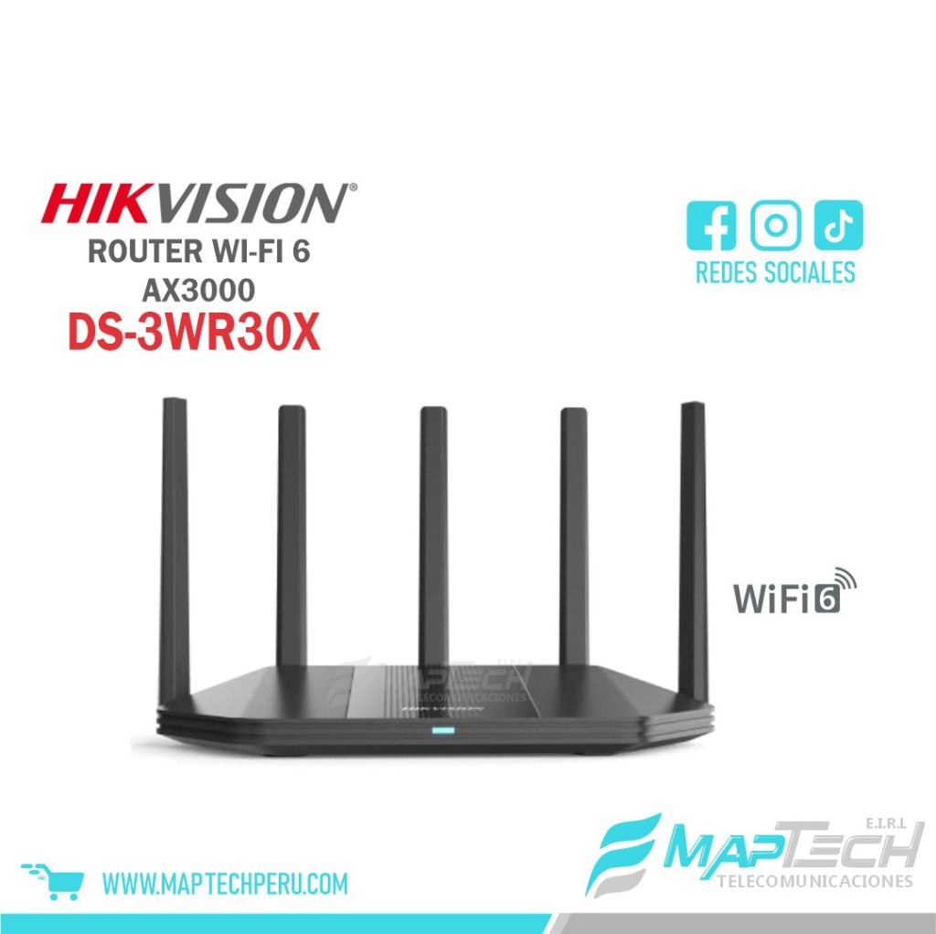 Router WiFi6 AX3000 Doble Banda Gigabit DS-3WR30X HIKVISION