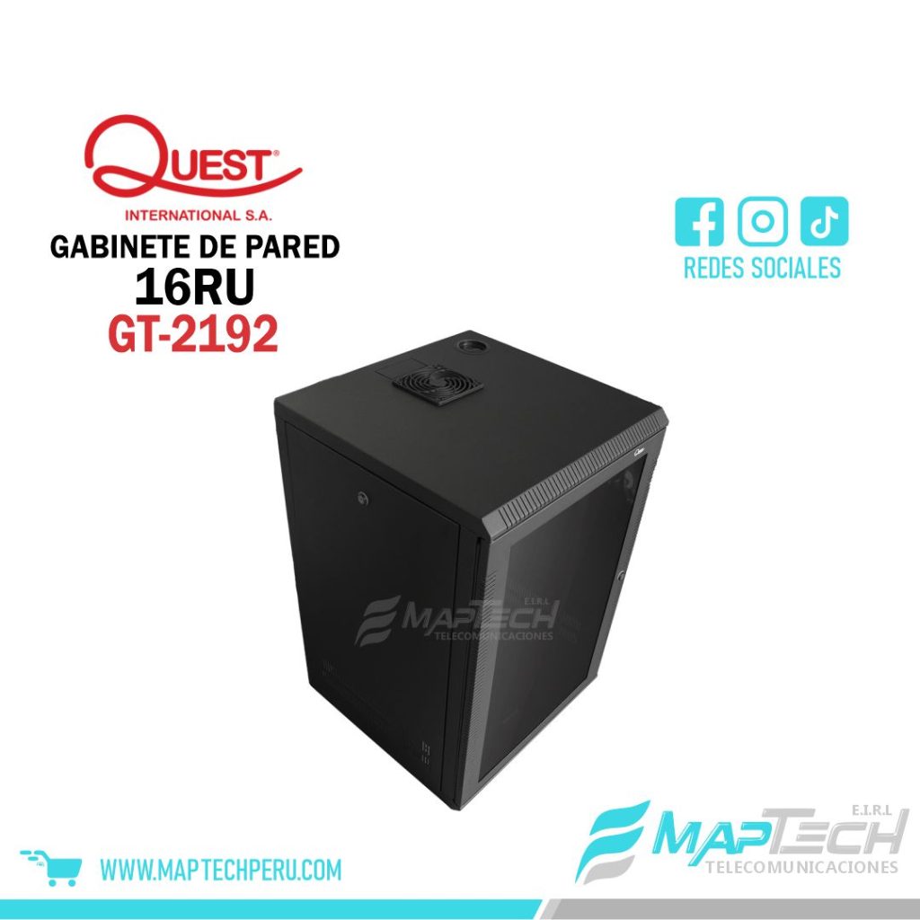 Gabinete de Pared 16RU 773 x 525 x 510mm QUEST