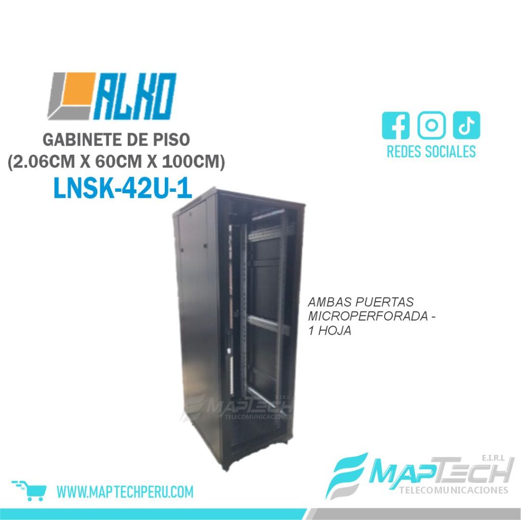 Gabinete de Piso 42RU Puerta Microperforada (2.06X60X100CM) Alko