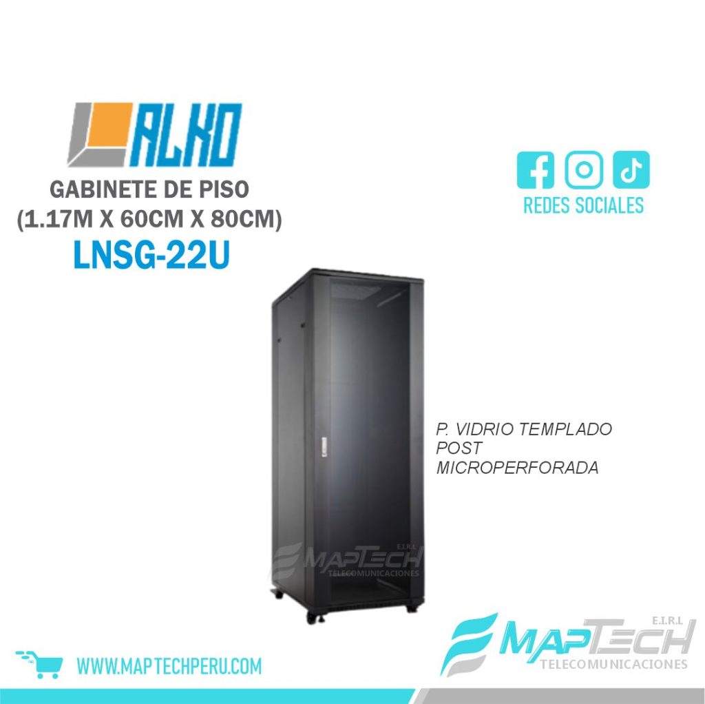 Gabinete de Piso 22RU Puerta de Vidrio (1.17x60x80cm) Alko