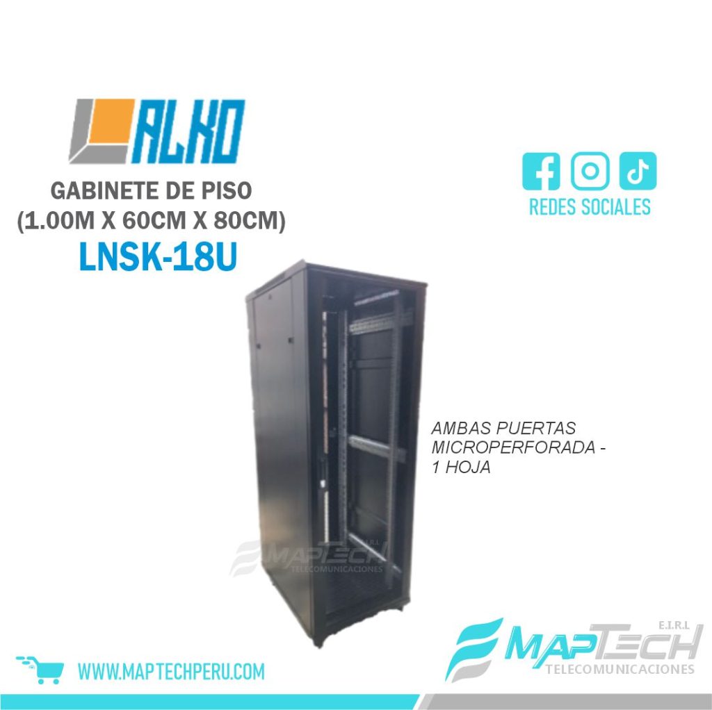 Gabinete de Piso 18RU Puerta Microperforada (1.00x60x80cm) Alko