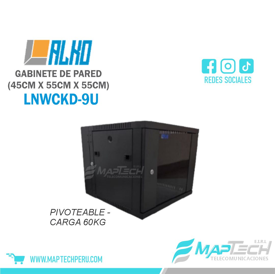 Gabinete de Pared 9ru LNWC-9U Pivotable ALKO