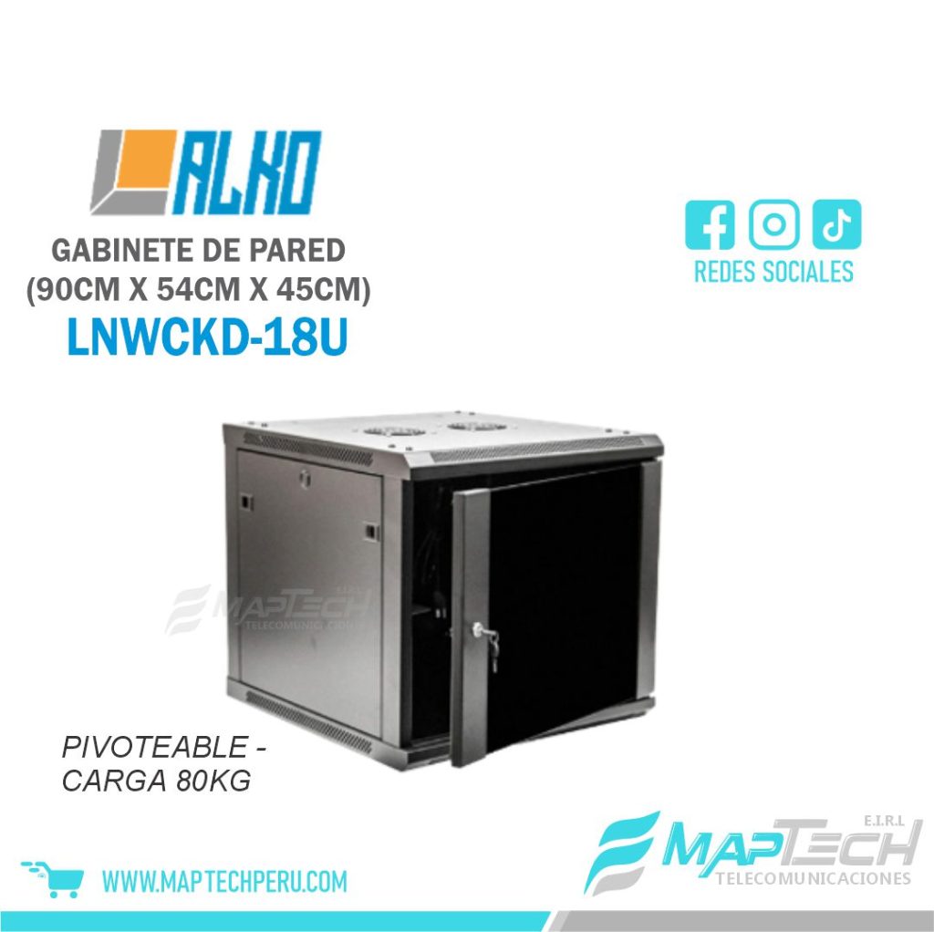 Gabinete de Pared 18RU Pivoteable (90X60X55cm) Alko