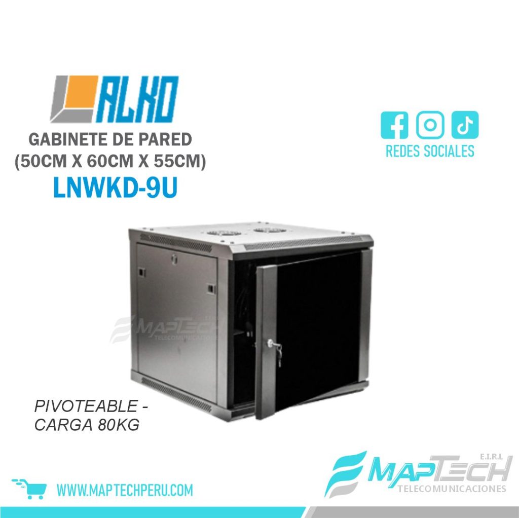 Gabinete de Pared 9RU Pivoteable (50X60X55cm) Alko