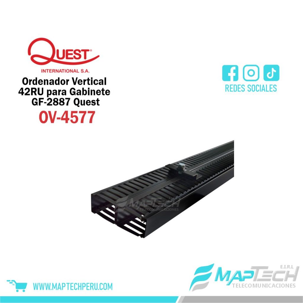 Ordenador de cables vertical de 42RU para gabinete Quest GF-2887