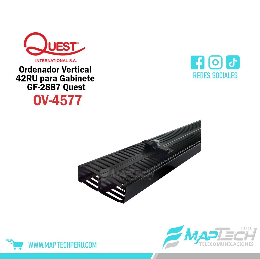 Ordenador de cables vertical de 42RU para gabinete Quest GF-2887