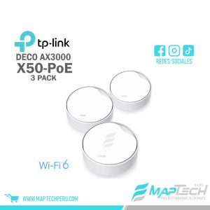 SISTEMA WIFI MESH TP-LINK DECO X50-POE-3 AX3000 PACK 3