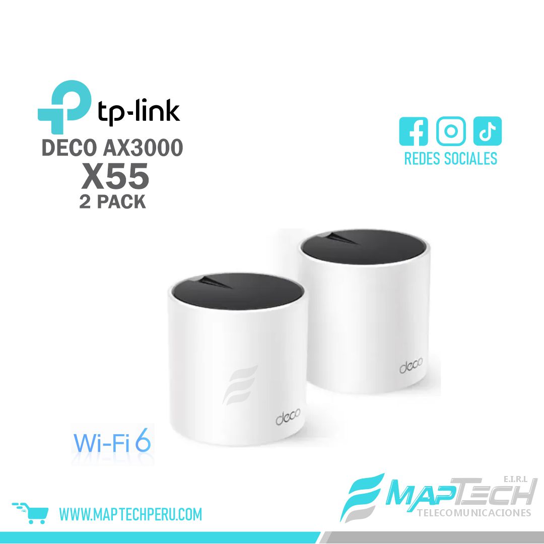 SISTEMA WIFI MESH TP-LINK DECO X55-3 AX3000 PACK 2