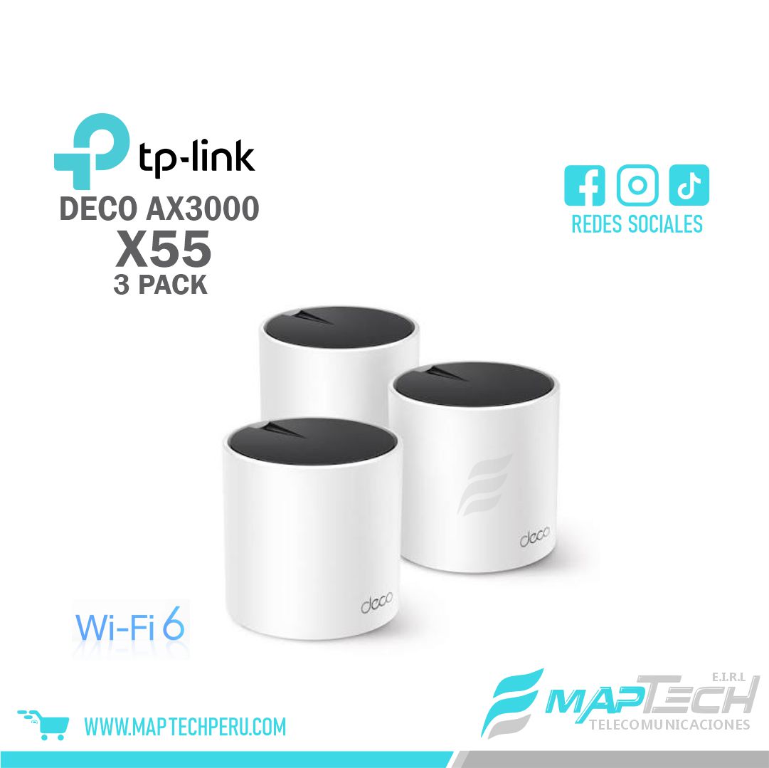 SISTEMA WIFI MESH TP-LINK DECO X55-3 AX3000 PACK 3