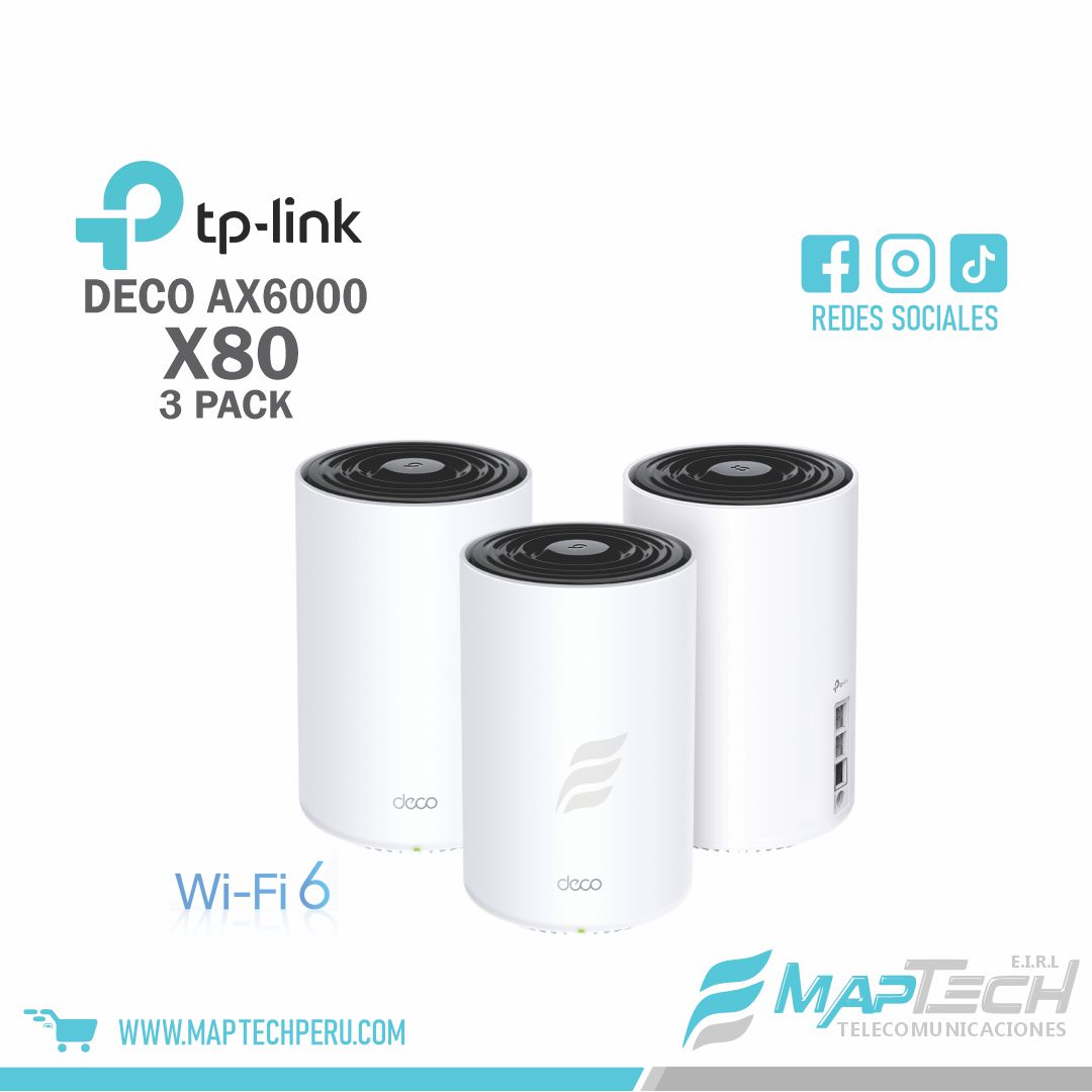 SISTEMA WIFI MESH TP-LINK DECO X80-3 AX6000 PACK 3