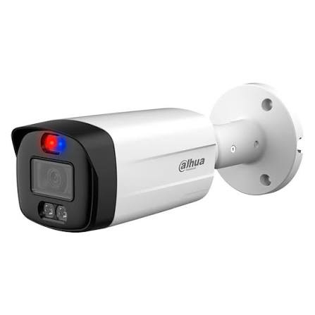 CAMARA TUBO 5MP TiOC, SMART DUAL LIGHT, DISTANCIA 40 MTS, DISUASION ACTIVA LUZ ROJA AZUL, MICROFONO INCORPORADO, PROTECCION IP67 DAHUA