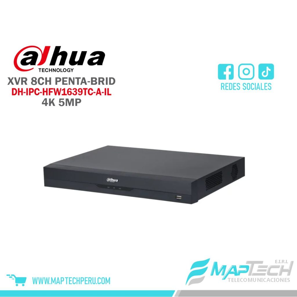 GRABADOR DAHUA XVR WIZSENSE 8CH PENTA-BRID 4K/5MP, 1U, 2 BAHIAS HDD, ACUPICK, PROTECCION PERIMETRAL, RECONOCIMIENTO FACIAL, SMD PLUS Y AUDIO BIDIRECCIONAL POR COAXIAL