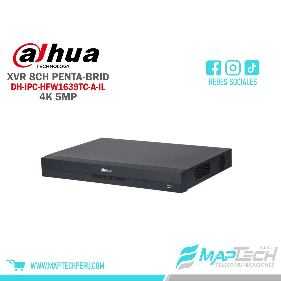 GRABADOR DAHUA XVR WIZSENSE 8CH PENTA-BRID 4K/5MP, 1U, 2 BAHIAS HDD, ACUPICK, PROTECCION PERIMETRAL, RECONOCIMIENTO FACIAL, SMD PLUS Y AUDIO BIDIRECCIONAL POR COAXIAL