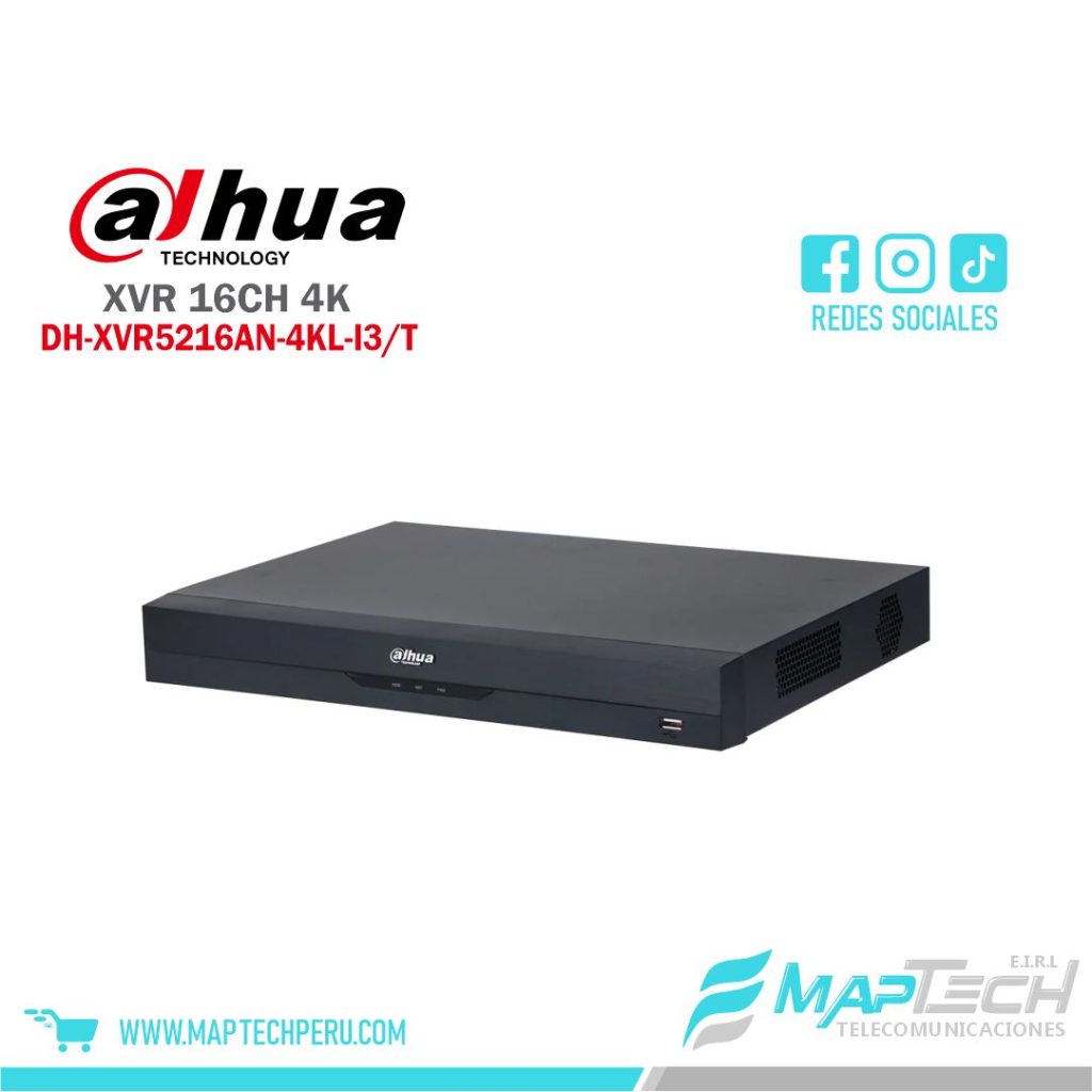 GRABADOR DAHUA XVR WIZSENSE SERIE AN 16CH PENTA-BRID 4K VALUE/5MP, 2 BAHÍAS HDD, AUDIO BIDIRECCIONAL POR COAXIAL