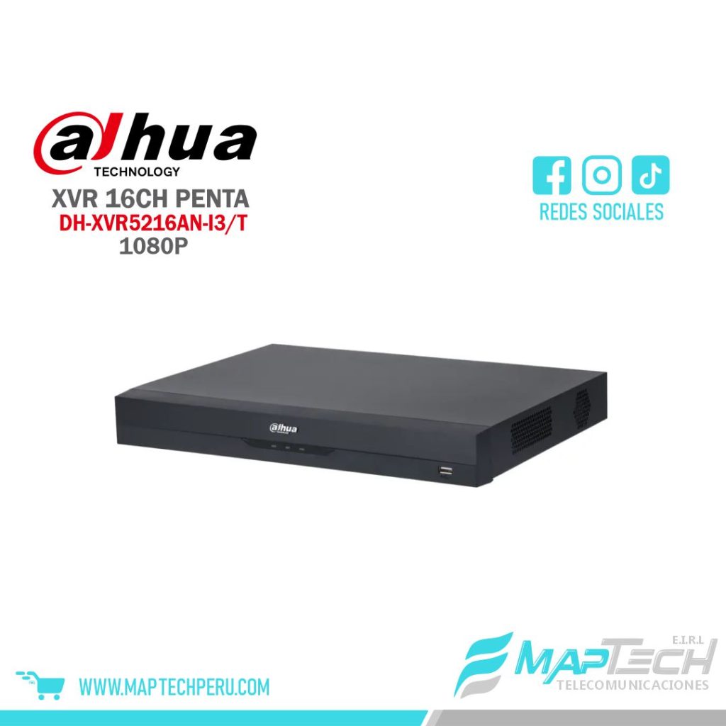 GRABADOR DAHUA XVR WIZSENSE SERIE AN 16CH PENTA-BRID 1080P, 2 BAHÍAS HDD, AUDIO BIDIRECCIONAL POR COAXIAL