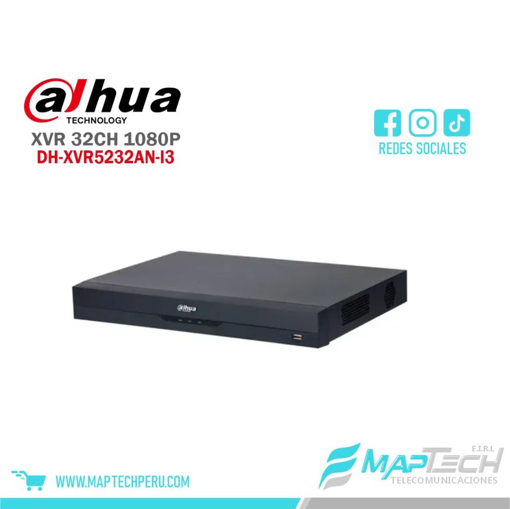 GRABADOR DAHUA XVR WIZSENSE SERIE AN 32 CANALES PENTA-BRID 5M-N/1080P, 2 BAHÍAS HDD, AUDIO BIDIRECCIONAL POR COAXIAL