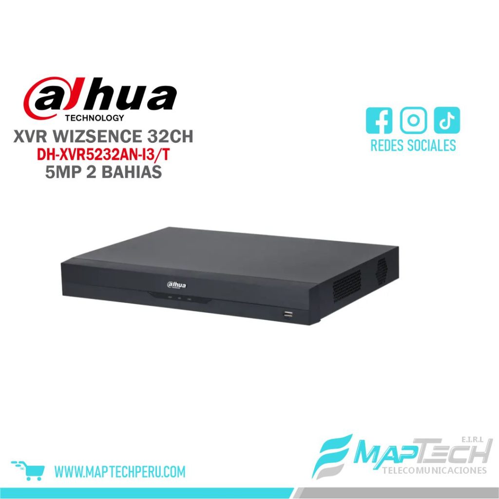 GRABADOR DAHUA XVR WIZSENSE SERIE AN 32CH PENTA-BRID 5M-N/1080P, 2 BAHÍAS HDD, AUDIO BIDIRECCIONAL POR COAXIAL