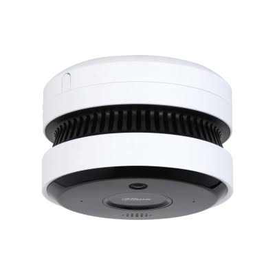 DETECTOR DE HUMO FOTOELECTRICO CON CAMARA IP 5 MP, DETECCION DE LLAMAS, CALOR Y HUMEDAD, DISTANCIA 20 MTS, SIRENA 85 DB, AUDIO BIDIRECCIONAL, POE DAHUA