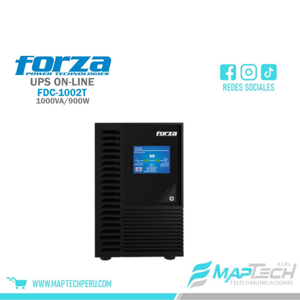 UPS ON-LINE 3 TOMAS 1000VA / 900W 220V FORZA