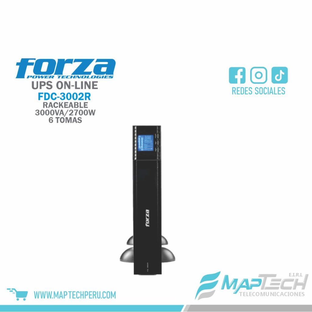 UPS ON-LINE RACKEABLE 3000VA/2700W 6 TOMAS 220V FORZA