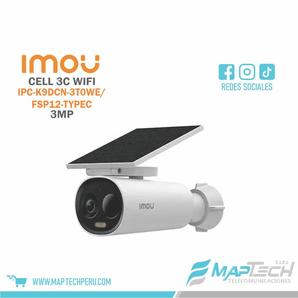 CAMARA CELL 3C 3MP WIFI CON PANEL SOLAR IMOU