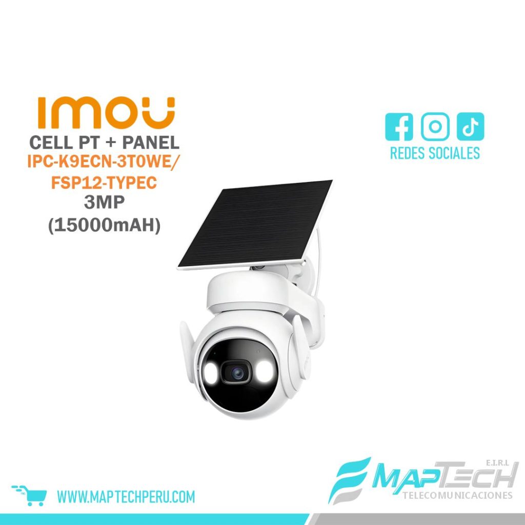 CAMARA 3MP WIFI CON PANEL SOLAR Y BATERIA INTERNA 5000 MAH DAHUA