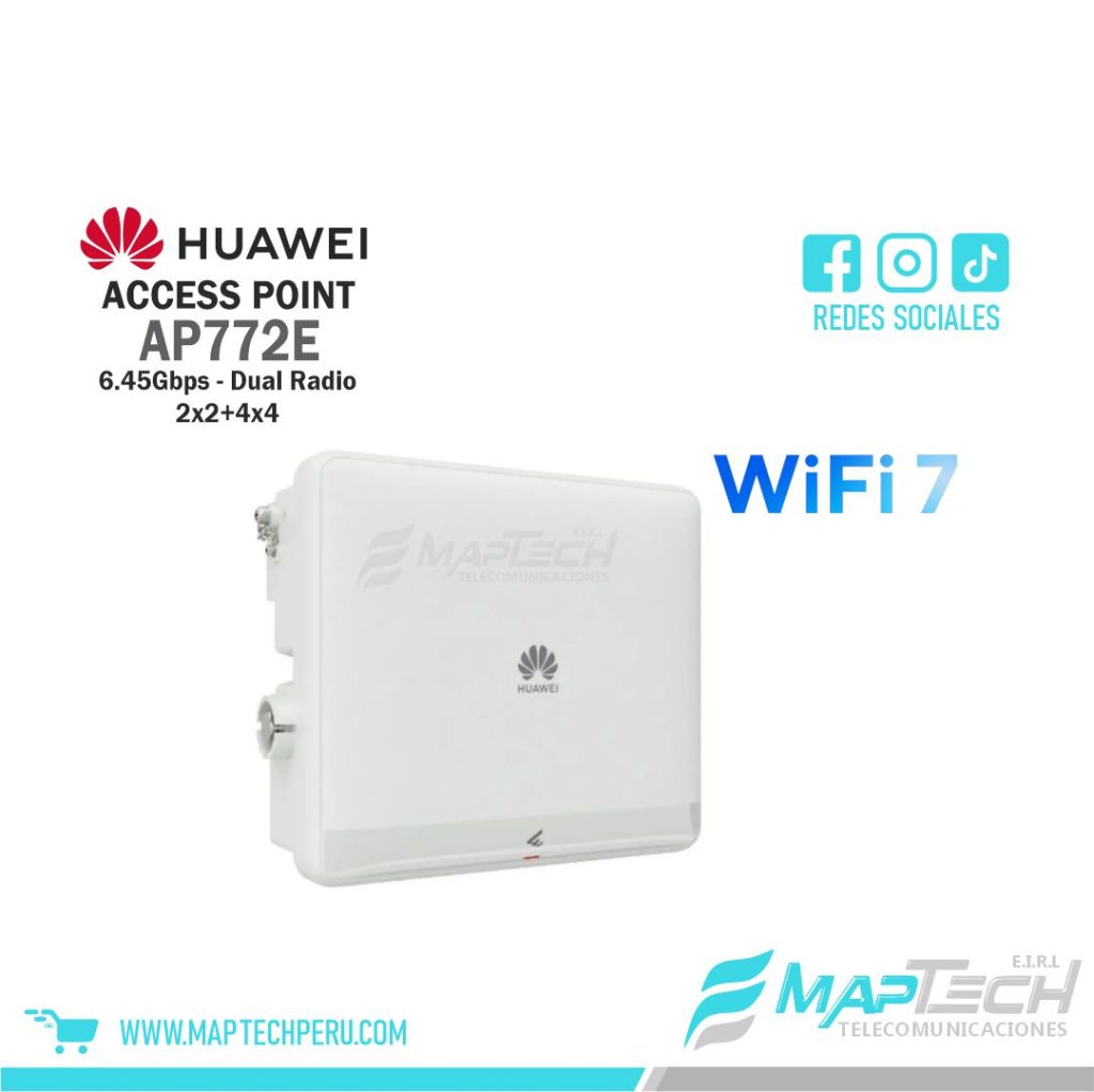 Access Point Outdoor Wi-Fi 7 Dual Band 6.45Gbps IP68 con Antena Direccional AP772E Huawei