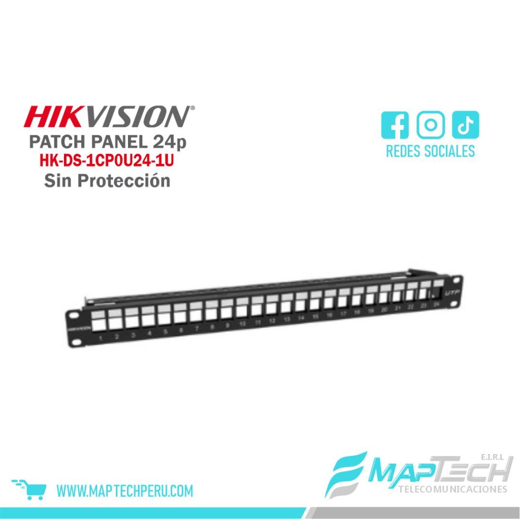 PATCH PANEL SIN PROTECCION 24 PUERTOS HIKVISION