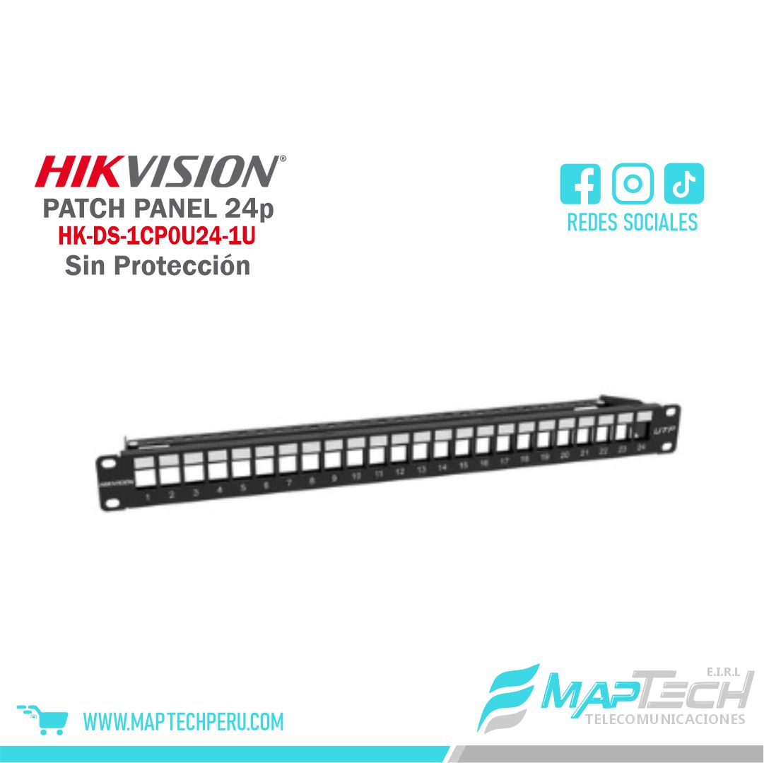 PATCH PANEL SIN PROTECCION 24 PUERTOS HIKVISION