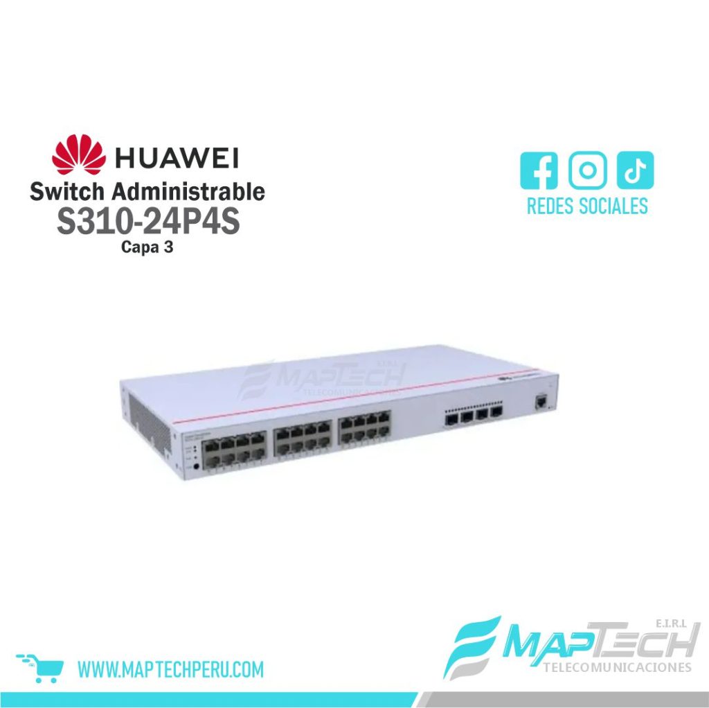 Switch Gigabit Administrable S310-24P4S Capa 3 Stacking S310-24P4S Huawei