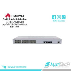 Switch Core Gigabit Administrable PoE+ Capa 3 Stacking S310-24P4X Huawei