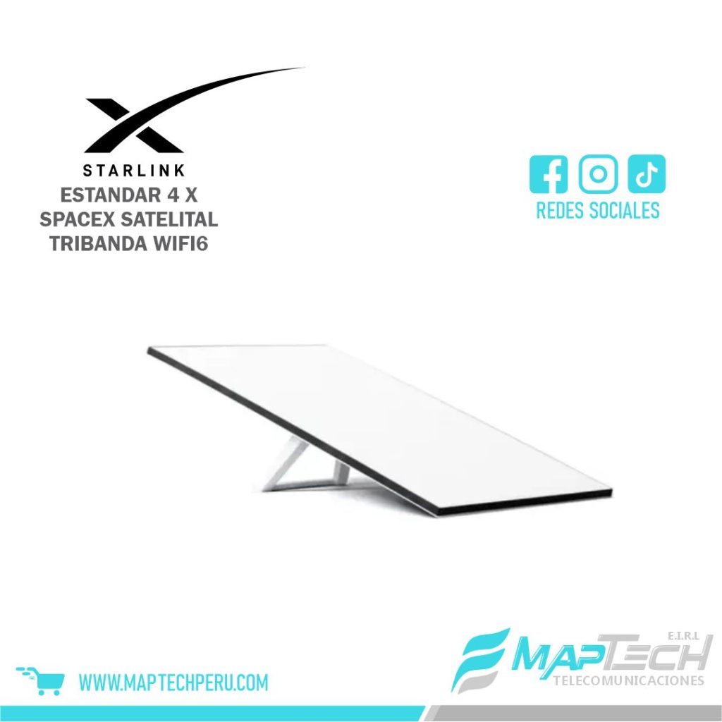 Kit Starlink V4 Internet Satelital WiFi 6 SpaceX Blanco
